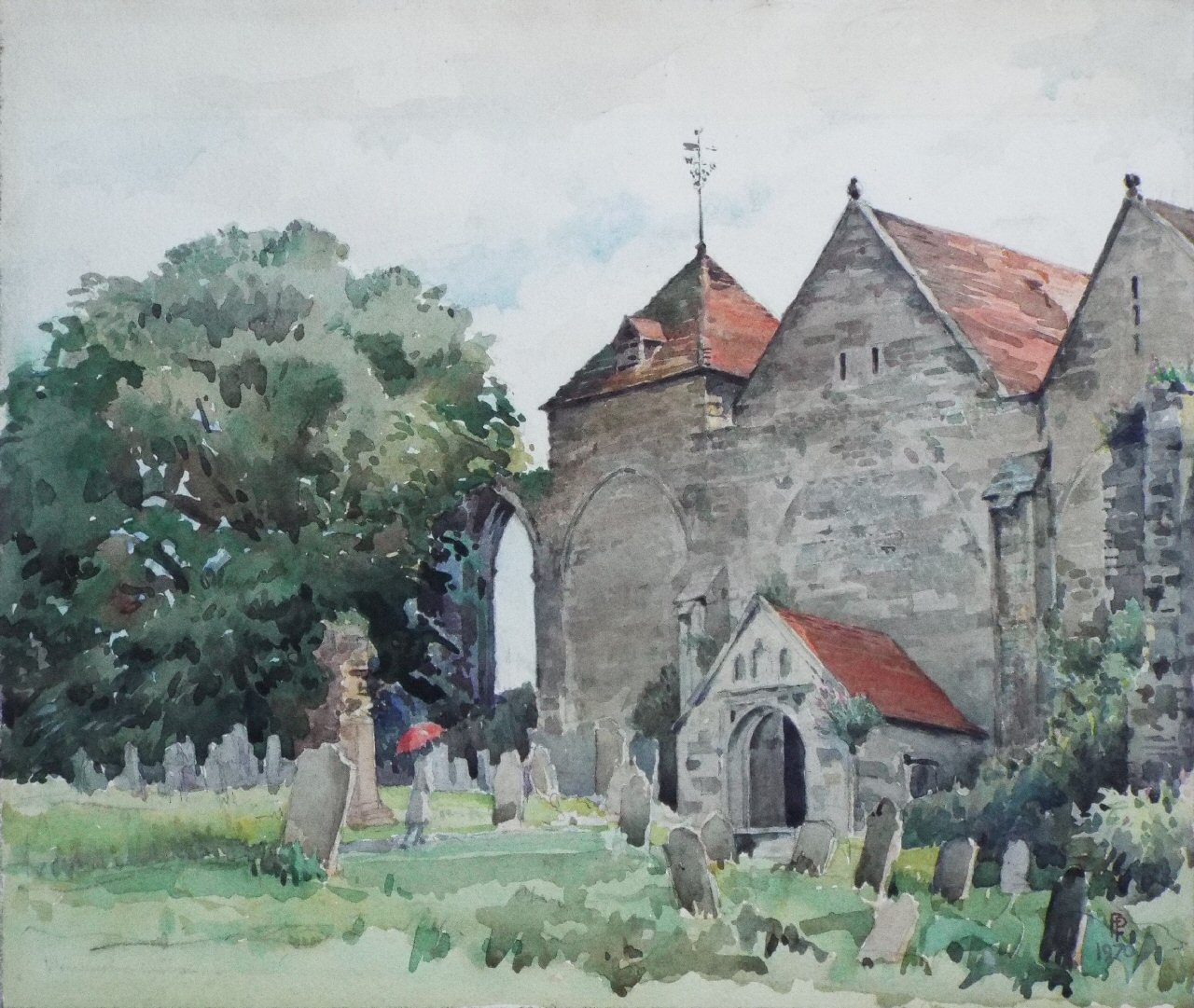 Watercolour - Winchelsea Church, Sussex